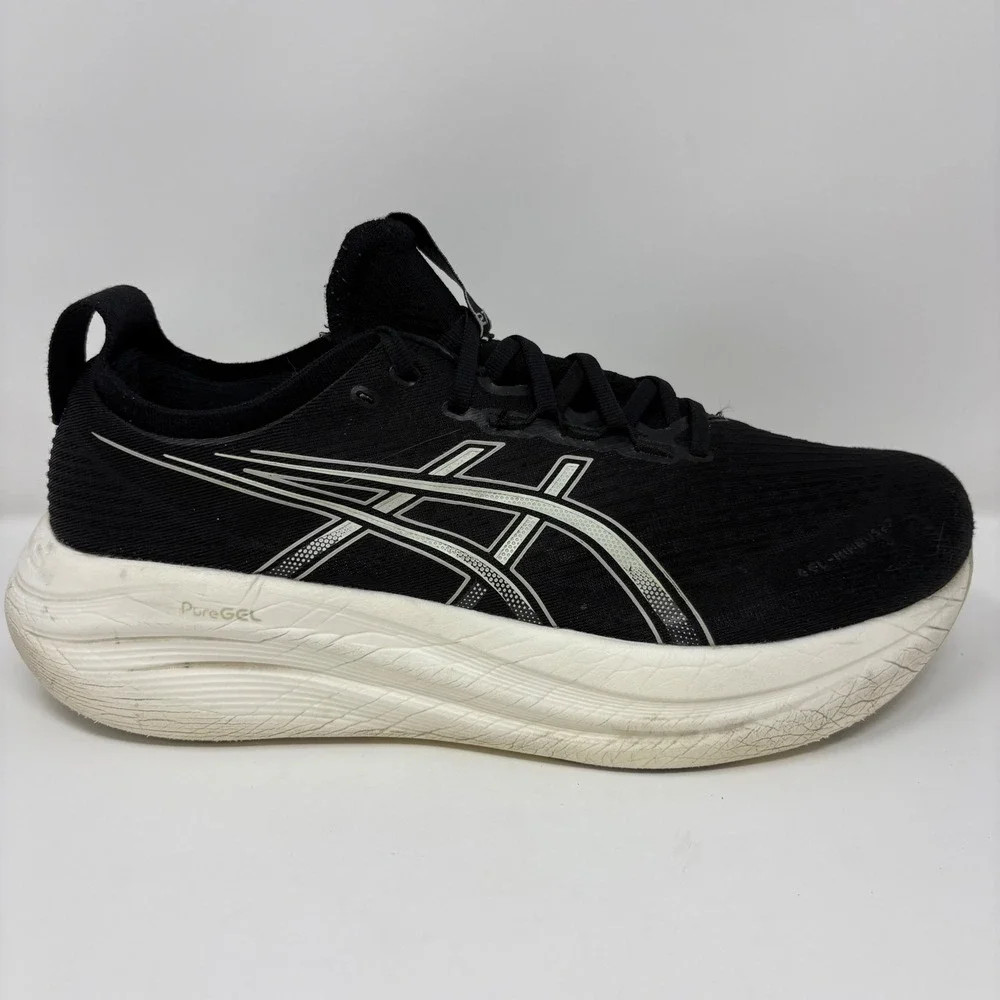 ASICS GEL-Nimbus 27 Men's Size 11.5 Extra Wide Black Running Shoes (1011B957)